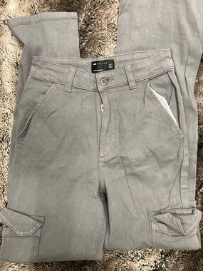 CISCO Women's Gray Cargo Jeans with Utility Pockets